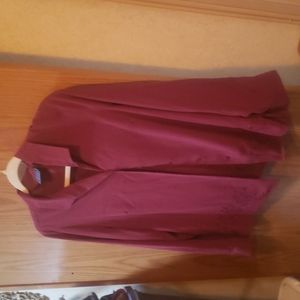 Laura Scott 100% polyester burgundy dress shirt